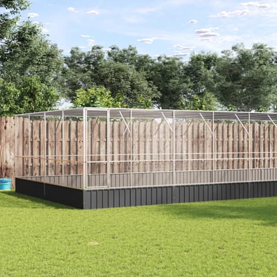 vidaXL Volière met verlengstuk 832x414x212 m staal zilverkleurig