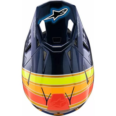 Alpinestars S-M10 TLD Edition 25 Donkerblauw Oranje Geel Fluo Rood Offroad Helm - Helm