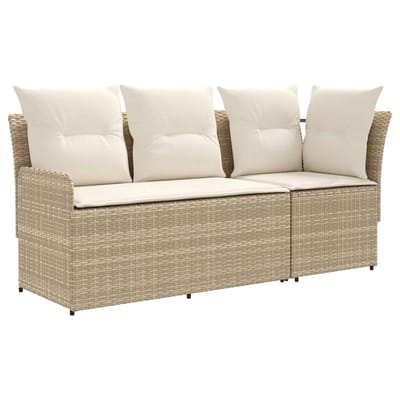 vidaXL - 2 - st - Tuinstoel - met - Armleuning - en - Hoekbank - PE - Riet