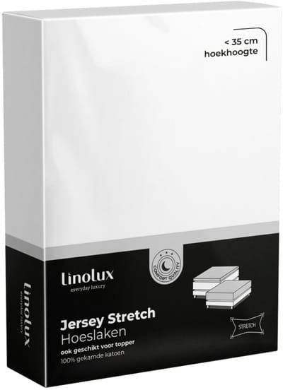 Linolux (topper) Hoeslaken Jersey White 90x200