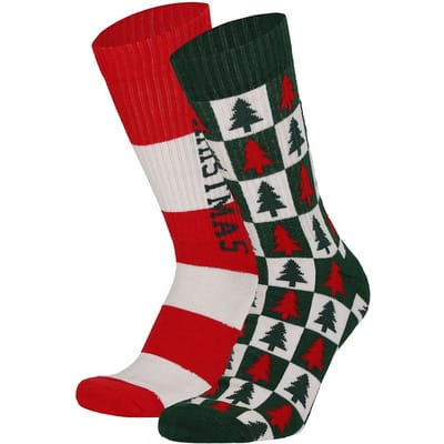 Apollo - Kerstsokken dames - Badstof zool - 2-Pak - Merry Christmas - Maat 36/41 - sportsokken - kerstsokken - kerst sokken - kerstcadeau