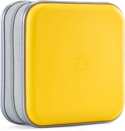 CD Case voor 48 DVD's - Harde Plastic Reiskoffer met Rits, Beschermende Opbergtas voor Auto en Thuisgebruik (Geel)
