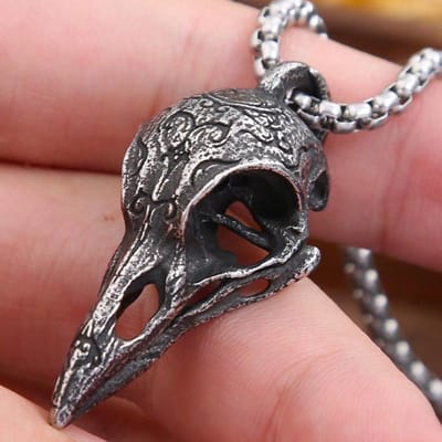 1 stuks Vintage Raven Schedel Bot Ketting Hanger, Unisex Gepersonaliseerde Cadeau Decoratie brown