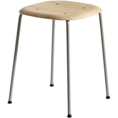 HAY - Soft Edge 70 barkruk - lichtgrijs - eiken mat gelakt - beige