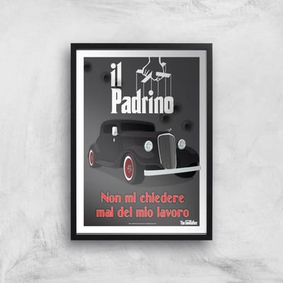 The Godfather Il Padrino Giclee Art Print - A4 - Black Frame