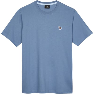 Paul Smith Mens Reg Fit Ss Tshirt Zebra Badge Greyish Blue Maat: 3XL | Basic T-Shirts Outlet | Heren | Blauw