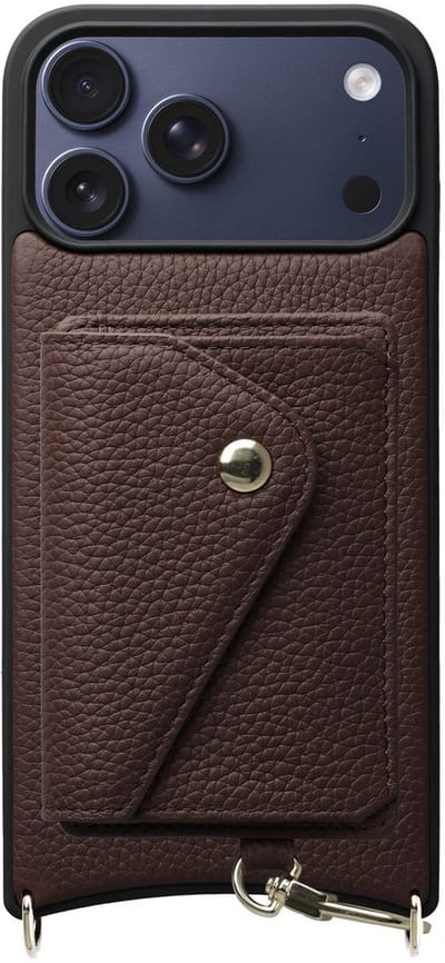 AVY Leren Hoesje Geschikt voor Apple iPhone 17 Pro Max | Met Magnetische Kaarthouder | Compatibel met MagSafe | Leather Case met Wallet | Chocolate