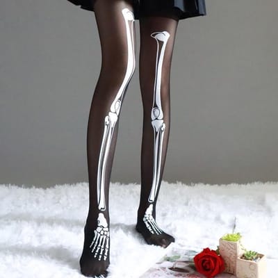 Zwarte Fishnet Panty met Spinnenweb Motief voor Halloween en Dag van de Doden Kostuums, Perfect voor Feestjes en Carnaval