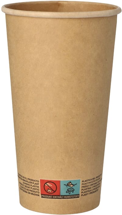 PAPSTAR Drinkbekers, Karton 0,5 l Ø 9 cm · 15 cm bruin - 1000 Stuks (20x50)