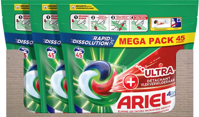 Ariel 4in1 Wasmiddel Pods + Ultra Vlekverwijderaar - 135 wasbeurten