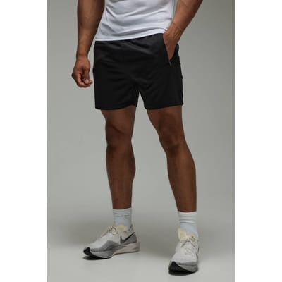 Man Active Zip Pockets 5inch Basic Training Short | Black | Size XS