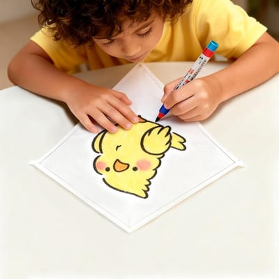 Vlieger voor Kinderen en Beginners, Eenvoudig te Vliegen, Set van 4 Inclusief Wit Ontwerp en Kleuren Penselen