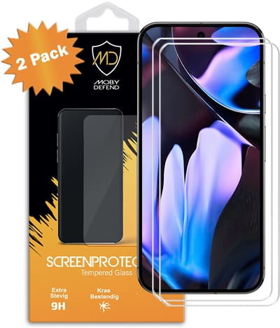 2-Pack MobyDefend Screenprotectors - Geschikt voor Google Pixel 9 Pro XL - Case-Friendly Screensavers - Gehard Glas