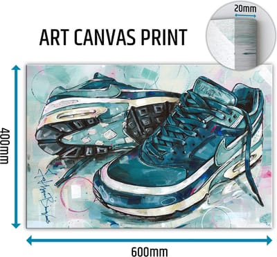 Sneaker canvas classic BW marina grey jade 60x40 cm