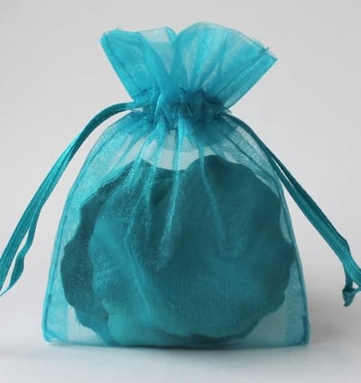 50 x Organza zakjes 7 x 9cm Turquoise