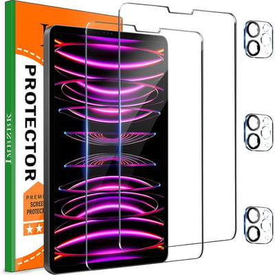 Gehard glas iPad Pro 12.9 2022 2021 2020 Set 3 + 3 scherm en camera, 9H HD 6/5/4 generatie tabletaccessoires