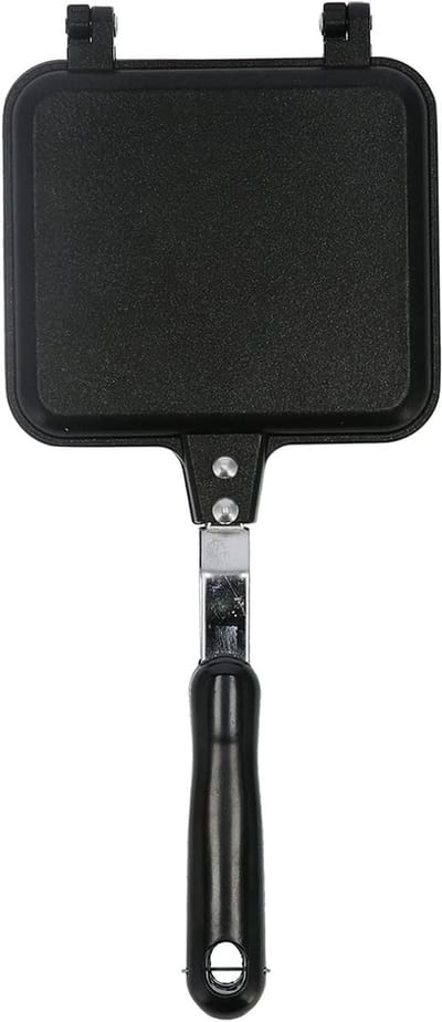 Ontbijtpan Dubbelzijdig - Sandwich Pan - Brood Bakken - Antiaanbaklaag - 28 cm - Zwart