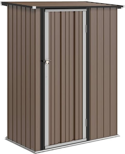 Clruro Tuinhuis - 142 x 84 x 177 cm - met deuren en afsluitbaar - Staal - Bruin