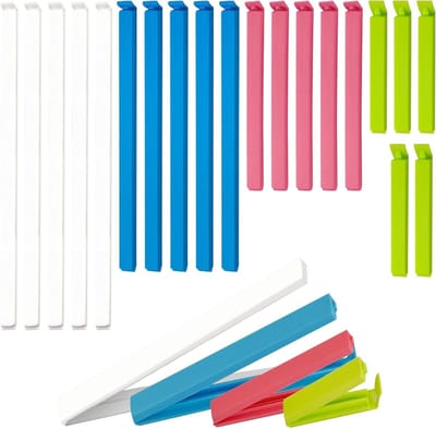Set van 20 Sluitclips voor Tassen, Plastic Sluitclips in Diverse Kleuren, Ideaal voor Voedselopslag en Versheid Behoud, 7/11/15/22 cm
