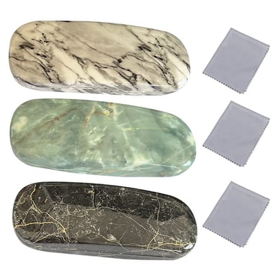 Brillenkoker - 3 Stuks - Brillenkoker Hard Case - Universeel - Brillendoos - Brillenhoes - Brillenetui - Fluwelen Binnenvoering - Brillenzakje Zonnebril Koker - Eyeglass Case for Sunglasses and Eyeglasses - Bril Etui Dames Heren en Kinderen Kind