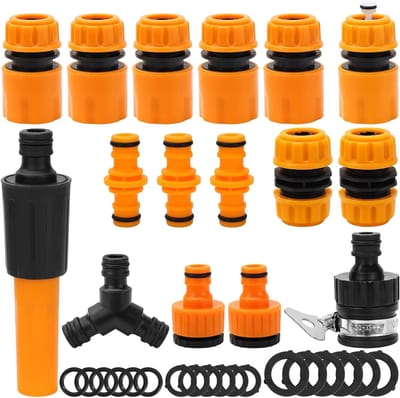 16-delige 1/2 Inch Tuinslang Connector Set, Geschikt voor Gardena, Snelle Koppeling, Lekvrije Aansluitingen voor Kraan en Irrigatie, Tuinaccessoires en Slangverbindingen