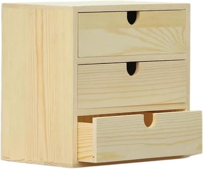 Houten Sieradenkist - Opbergdoos Decoratie - Sieraden Organiseren - Handgemaakt Ontwerp - Multilaags Lade - Naturel Hout