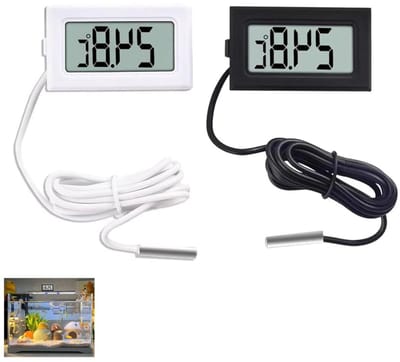Digitale Thermometer - 2 Stuks - LCD Display - Temperatuur Sensor - Voor Koelkast en Aquarium - Inclusief -50°C tot +110°C Meetbereik