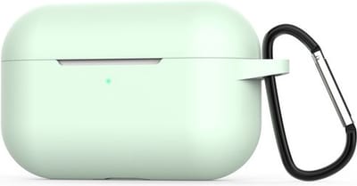 Jumada's Apple Airpods hoesje -"Geschikt" voor Airpods Pro - Softcase - Licht Groen - Beschermhoesje - Met riemclip