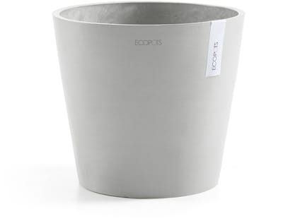 Ecopots Amsterdam 25 - White Grey - Ø25 x H22 cm - Ronde witgrijze bloempot