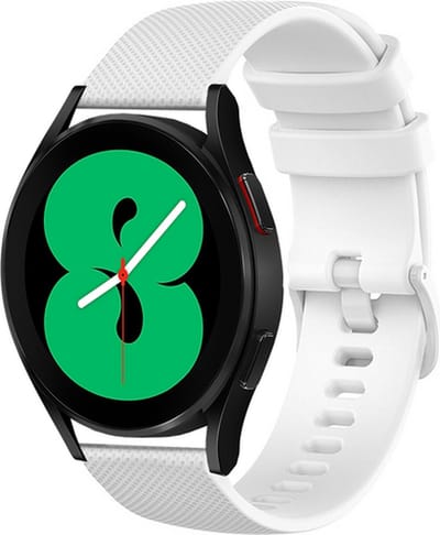 By Qubix - Geschikt voor Garmin bandje - 18mm - Geschikt voor Garmin Venu 3s / Vivoactive 4s / Venu 2s / Vivomove 3s / Forerunner 255s / 265s - Sportband met motief - Wit