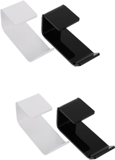 Koptelefoon Hanger - Headset Accessoire - Bureau Organisatie - Zelfklevend Ponsvrij - 11x5.5x10cm - Zwart Wit