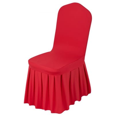 VEVOR stoelhoezen, platte voorkant, 30 stuks, wasbare en afneembare stoelhoezen van polyester-spandex voor bruiloften en restaurants, geschikt voor stoelen (51 x 45 x 95 cm), rood