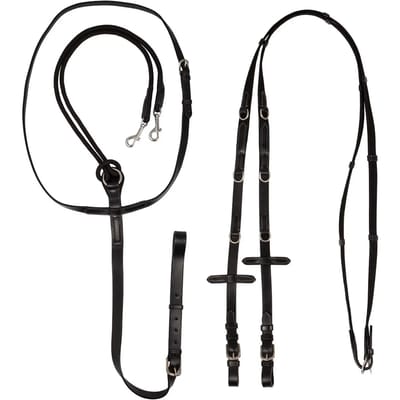 Halsband voor paard van leer en nylon Acavallo Italian Dori