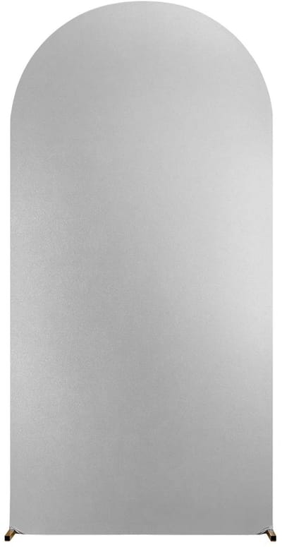 Zilveren Boog Achtergrondhoes 80cm - Elastisch en Glanzend U-Vormig design - voor feest en fotografie - Zilver Polyester - Zilver 100 cm