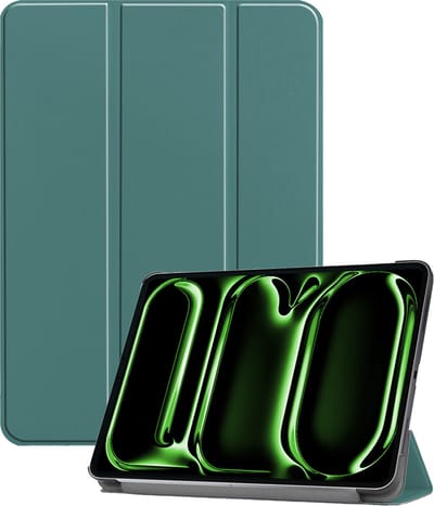 Hoesje Geschikt voor Apple iPad Pro (2024/2025) - 11 inch - Dun & Stevig - Trifold Bookcase - Hard Cover - Hardcover Book Case - Tablet Hoes - Donkergroen