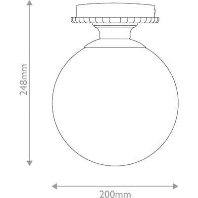 Elstead Plafondlamp Otis, goudkleurig/opaal, Ø 20 cm, glas, IP44, E27
