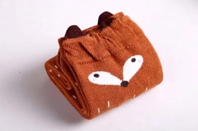 WiseGoods Premium Kniekousen Meisjes 6-12 Jaar - Katoen - Lange Sokken Met Dierenprint - Comfortabel En Ademend 1 Paar - Bruin