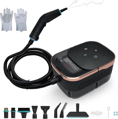 Stoomreiniger - Hogedrukreiniger - Hygiënisch Huis - 8 Mondstukken - 1250ML Tank - Zwart