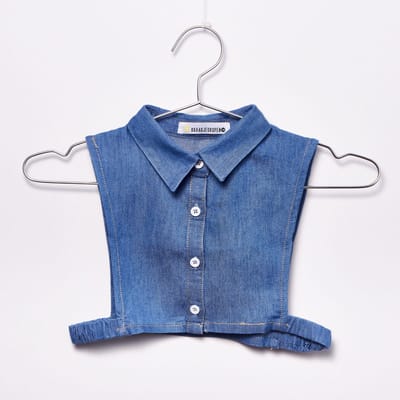 Kraagjeskopen.nl® - Los Kinderkraagje Denim Blauw puntkraag - Kraagje Meisje