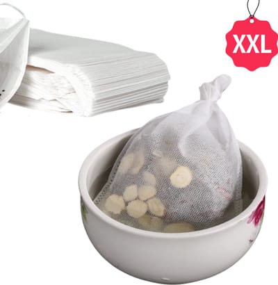 S4D® - Lege Theezakjes - Theezeef - Theefilter - Theezeefje Voor Losse Thee - Meng, Proef, Geniet - Mix Je Eigen Meesterwerk - XXL 8x12 CM - 100 STUKS!