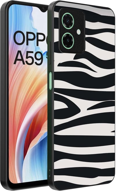 Smartphonica Telefoonhoesje Geschikt voor Oppo A59 met zebra opdruk - TPU backcover case zebra design - Zwart Wit geschikt voor Oppo A59