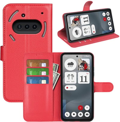 MobyDefend Hoesje - Geschikt voor Nothing Phone (3a) - Kunstleren Wallet Book Case (Sluiting Voorkant) - Rood