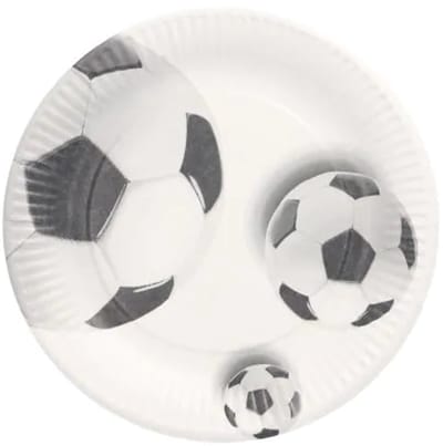 Kartonnen borden rond Ø 23 cm FSC® feestborden voetbal WM 10 borden