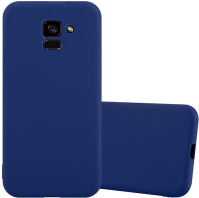Cadorabo Hoesje geschikt voor Samsung Galaxy A5 2018 in CANDY DONKER BLAUW - Beschermhoes gemaakt van flexibel TPU silicone Case Cover