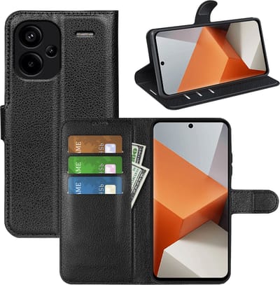 MobyDefend Hoesje - Geschikt voor Xiaomi Redmi Note 13 Pro Plus - Kunstleren Wallet Book Case (Sluiting Voorkant) - Zwart