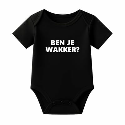 Romper Ben je wakker? - zwart - korte mouw