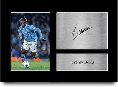 A4 Fotoafdruk Gesigneerde Stijl Voetbalspeler als Geschenk voor Fans