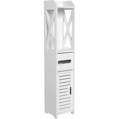 80x15.5x15CM Badkamer Toilet Meubels Kast Wit Hout Kunststof Plaat Kast Planken Tissue Opbergrek