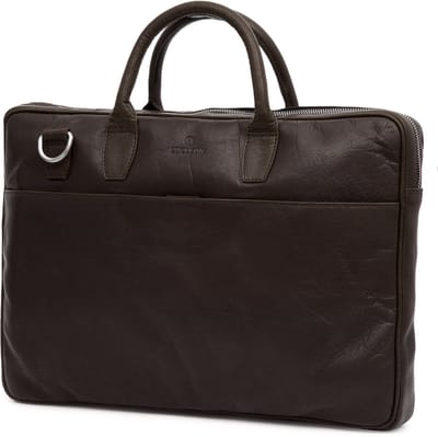 Montreal Dunne 15" Executive Bruine Leren Tas
