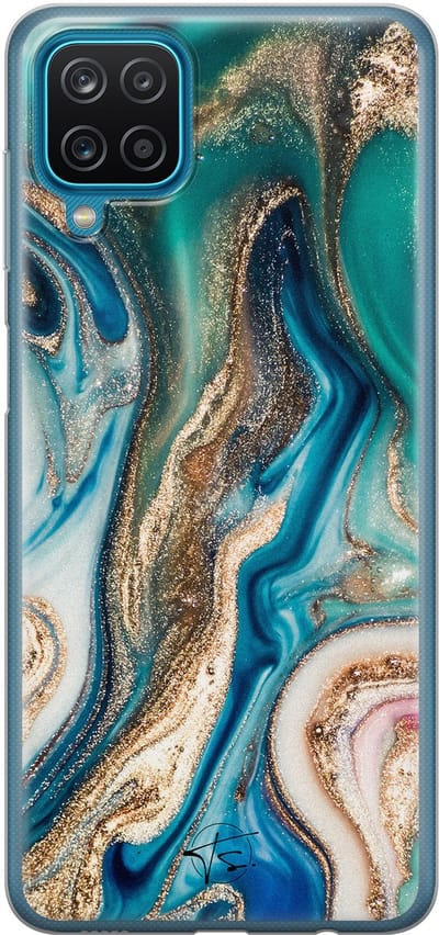 Hoesje geschikt voor Samsung Galaxy A12 - Magic marble - Soft Case - TPU - Marmer - Multi - Mooie Telefoonhoesjes